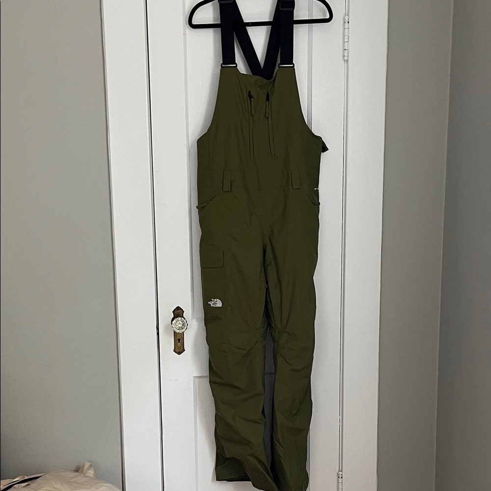 The North Face Olive Green Bib Snow Pants Romper